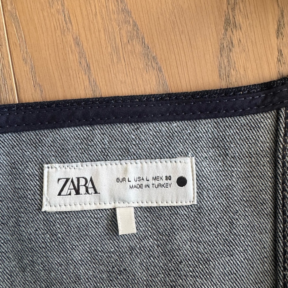 Zara Dark Blue Denim Zip-Front Camisole - Picture 5 of 6